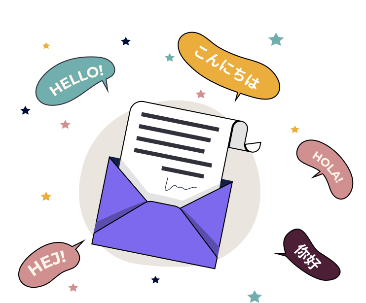 multiple language email